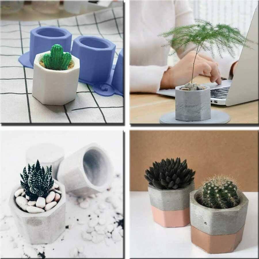 Artool B187 Resin Flower Pot Mold Set of 3 DIY Flowerpot Resin Casting Mold Silicone Craft Mold - Image 4
