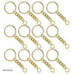 Key chain Ring Golden - 12 piece